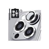 Gritty iPhone 15 Pro Max İle Uyumlu 9H Temperli Cam Kamera Lens Koruyucu, Gümüş