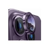 Gritty iPhone 15 Pro Max İle Uyumlu Kamera Lens Koruyucu, Çiziğe ve Darbeye Dayanıklı Koruyucu, Derin Mor