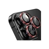 Gritty iPhone 15 Pro Max İle Uyumlu Kamera Lens Koruyucu, Çiziğe ve Darbeye Dayanıklı Koruyucu, Vişne Çürüğü