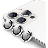 Gritty iPhone 15 Pro Max Uyumlu Kamera Koruma Temperli Cam Renkli Lens Koruyucu - Gümüş