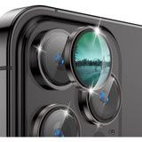 Gritty iPhone 15 Pro Max Uyumlu Kamera Koruma Temperli Cam Renkli Lens Koruyucu - Siyah
