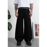 GRJ denim Siyah Wide Leg Super Baggy Erkek Jean Pantolon