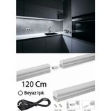GRN 120CM Mutfak Tezgah Aydınlatması Seti 20 W Beyaz Işık Anahtarlı Eklenebilir - 6500K - Beyaz