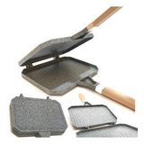 Groblon Granit Ocaküstü Tost Makinesi Gril Tam Açılabilir Izgara