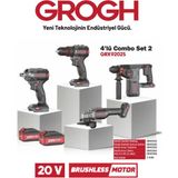 Grogh 4lü Combo Akülü Şarjlı Matkap Taşlama Seti 20V 4Ah Set 2(BRUSHLESS MOTOR)(GRX9202S) - 1 SET
