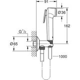 Grohe 26358000 Lux Trigger Kontrol Krom Taharet Spres Takımı