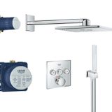 Grohe 34804000 310 Cube Grohtherm Smartcontrol Rainshower Smartactive Gri Duş Seti