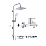 Grohe Bauedge Banyo Bataryası Ve Itimat 400d Robot (TEPE) Duş Seti