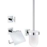 Grohe Cube Üçlü Tuvalet Seti, Tuvalet Kağıtlığı, Tuvalet Fırçası, Bornoz Askısı, Duş / , Krom, 41123000 - Standart