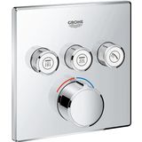 GROHE Grohtherm Smartcontrol, duş armatürü sıva altı (3 kapatma vanası, ultra düz tasarım, metal duvar rozeti, hazır montaj seti, kaba yapı seti dahil değil SmartBox) köşeli, krom, 29149000