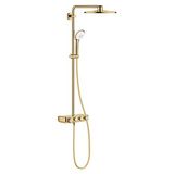 Grohe SmartActive 310 Multijet THM Duo yuvarlak duş sistemi, entegre termostat, 3 püskürtme, kireç önleyici sistem, Euphoria serisi, 59,6 x 31 x 110 cm, altın renkli parlak (referans: 26507GL0)