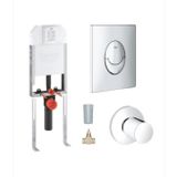 Grohe Uniset 8 cm Gömme Rezervuar Montaj Seti - Gömme Rezervuar + Yuvarlak Kumanda Paneli + Ara Kesme Valfi