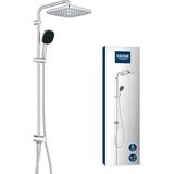 GROHE Vitalio Comfort 250 Flex Duş Sistemi, Yön Değiştiricili, Duvar Dışı Bağlantılı, 2 Akışlı 250mm Tepe Duşu, 2 Akışlı 110mm El Duşu, 1500 ve 500mm Duş Hortumu, Duş Başlığı Seti, 26986001