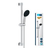 GROHE Vitalio Start 110 Sürgülü Duş Seti, 110mm Yuvarlak 3 Akışlı El Duşu, 600mm Sürgülü Ray, 1750mm Duş Hortumu, Duş Başlığı Seti, Krom, 26032001