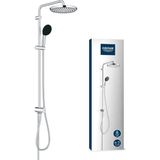 GROHE Vitalio Start 250 Yön Değiştiricili Duş Sistemi, 920mm Duvar Dışı Bağlantılı, 2 Akışlı Yuvarlak Tepe Duşu, 2 Akışlı El Duşu, 1500mm ve 500mm Duş Hortumu, Duş Başlığı, Krom, 26989001