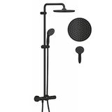 GROHE Vitalio Start System 250 Termostatik Bataryalı Duş Sistemi |250mm Tepe Duşu/100mm 2 Akışlı El Duşu/1750mm Duş Hortumu | Sabit Sıcaklık Ayarı | Su Tasarruflu | Duş Başlığı |Mat Siyah| 266772430