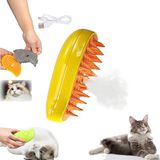 Groo Brush Buharlı Kedi & Köpek Yıkama Fırçası Tarağı - Sarı