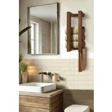 Grootland Ahşap Duvar Rafı/ Banyo Rafı/ Havluluk Ceviz
