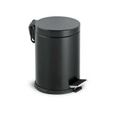 Groove 16 Litre Paslanmaz Pedallı Siyah Çöp Kovası, 62 x 31,5 cm