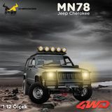 Groove MN Model MN78 1/12 Jeep Cherokee 4x4 RC Model Crawler Offroad Truck Uzaktan Kumandalı Araba RTR Gümüş+Dahili Işık Seti