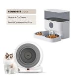 Groove Q-Clean Wi-Fi Akıllı Otomatik Kedi Tuvaleti Gri + Petfit CatMax Pro Plus 5L Wi-Fi Kameralı Akıllı Otomatik Mama Kabı Besleme Ünitesi Bundle