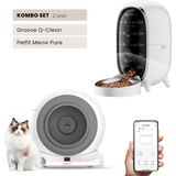 Groove Q-Clean Wi-Fi Akıllı Otomatik Kedi Tuvaleti Gri + Petfit Meow Pure 3l Wi-Fi Kameralı Akıllı Otomatik Mama Kabı Besleme Ünitesi Bundle - 53 x 41 x 41 cm - Beyaz - Gri