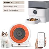 Groove Q-Clean Wi-Fi Akıllı Otomatik Kedi Tuvaleti Turuncu + Petfit Catmax Pro 5l Wi-Fi Kameralı Akıllı Otomatik Mama Kabı Besleme Ünitesi Bundle - 53 x 41 x 41 cm