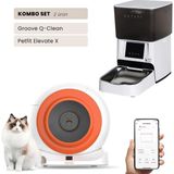 Groove Q-Clean Wi-Fi Akıllı Otomatik Kedi Tuvaleti Turuncu + Petfit Elevate x 4l Wi-Fi Akıllı Otomatik Mama Kabı Besleme Ünitesi Bundle - 53 x 41 x 41 cm