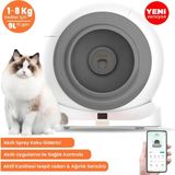 Groove Q-Clean Wi-Fi Otomatik Akıllı Kedi Tuvaleti Gri (Ultra Sessiz+Akıllı Sprey Koku Giderici+App Kontrol+Akıllı Sensör) - 53 x 41 x 41 cm