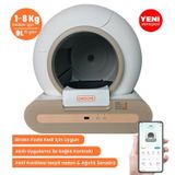 Groove Ti+ 65L Wi-Fi Otomatik Akıllı Kedi Tuvaleti Kahverengi Ultra Sessiz+APP Kontrol+Akıllı Sensör+UV Filtre