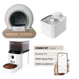Groove Ti+ Akıllı Otomatik Kedi Tuvaleti Kahverengi - Petfit Aqua Flow Akıllı Bataryalı Su Pınarı Çeşmesi + Petfit AutoDine X Akıllı Otomatik Mama Kabı Bundle