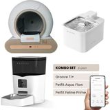 Groove Ti+ Wi-Fi Akıllı Kedi Tuvaleti Kahverengi - Petfit Aqua Flow Akıllı Su Pınarı + Petfit Feline Prime 3l Wi-Fi Kameralı Akıllı Otomatik Mama Kabı Besleme Ünitesi Bundle - 53 x 41 x 41 cm