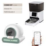 Groove Ti+ Wi-Fi Akıllı Otomatik Kedi Tuvaleti Yeşil + Petfit Elevate X 4L Wi-Fi Akıllı Otomatik Mama Kabı Besleme Ünitesi Bundle