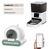 Groove Ti+ Wi-Fi Akıllı Otomatik Kedi Tuvaleti Yeşil + Petfit Elevate X 4L Wi-Fi Akıllı Otomatik Mama Kabı Besleme Ünitesi Bundle