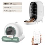 Groove Ti+ Wi-Fi Akıllı Otomatik Kedi Tuvaleti Yeşil + Petfit Meow Pure 3l Wi-Fi Kameralı Akıllı Otomatik Mama Kabı Besleme Ünitesi Bundle - 53 x 41 x 41 cm - Beyaz - Yeşil
