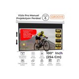 Groove Vizio Pro 100¨ Inch 220x125cm Blackout Işık Geçirmez Profesyonel Projeksiyon Perdesi +Canlı R