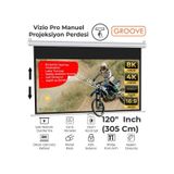 Groove Vizio Pro 120 Inch 265x150cm Blackout Işık Geçirmez Profesyonel Projeksiyon Perdesi