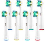Grop Oral-B Elektrikli Diş Fırçası Pro 1000 Pro 3000 Pro 5000 Pro 7000 Vitality Floss Action için Diş Fırçası Yedek Başlıkları, Kılıflı 8 Adet