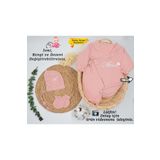 gros shop %100 Pamuk Organik 4 Katlı Müslin Kumaş 3'lü Hastane Çıkış Seti (Kişiye Özgü İsimli Nakış Desenli)