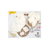 gros shop %100 Pamuk Organik 4Katlı Müslin Kumaş Bağcıklı Hastane Çıkış Seti(Kişiye Özgü İsimli Nakış Desenli)