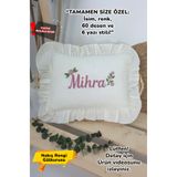 gros shop Müslin Yeni Doğan 4Katlı Organik %100Pamuk Kişiye Özgü Nakışlı Hastane Çıkış Seti (Güllü Mode-3)