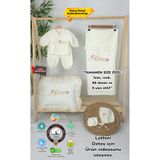 gros shop Müslin Yeni Doğan 4Katlı Organik %100Pamuk Kişiye Özgü Nakışlı Hastane Çıkış Seti-Papatya