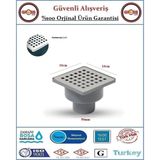 Gross AVM Krom Kapaklı Alttan Çıkışlı Yer Süzgeci 10x10 cm Yerli Üretim Kaliteli Malzeme