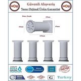Gross AVM Plastik Ayarlanabilir Mobilya, Dolap Ayağı - 10CM - Beyaz - 4 Adet