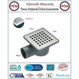 Gross AVM Yandan Çıkışlı Yer Süzgeci - 10x10 - Krom Kapak