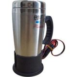 Gross Gümüş 12 Volt Araç Termosu 500 ml Krom Renkli Cam Malzemeli Hızlı Su Isıtıcı - Almond Cream