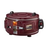 GROSS YUVARLAK DAVUL FIRIN STANDART AYARLANABİLİR TERMOSTAT = 50°C-320°C 1300W - 53CM ALÜMİNYUM TEPSİ ÖN GÖZETLEME CAMI AF-008B (4604)