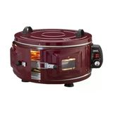 Gross Yuvarlak Davul Fırın Standart Ayarlanabilir Termostat = 50°C-320°C 1300W - 53Cm Alüminyum Tepsi Ön Gözetleme Camı Af-008B (5224)