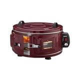 Gross Yuvarlak Davul Fırın Standart Ayarlanabilir Termostat = 50°C-320°C 1300W - 53Cm Alüminyum Tepsi Ön Gözetleme Camı Af-008B