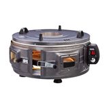 GROSS YUVARLAK DAVUL FIRIN STANDART AYARLANABİLİR TERMOSTAT = 50°C-320°C 1300W - 53CM ALÜMİNYUM TEPSİ ÖN - ÜST GÖZETLEME CAMI (4604)